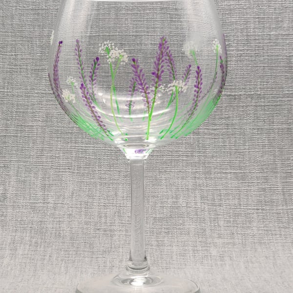 Hand-painted Lavender Large Gin Glass