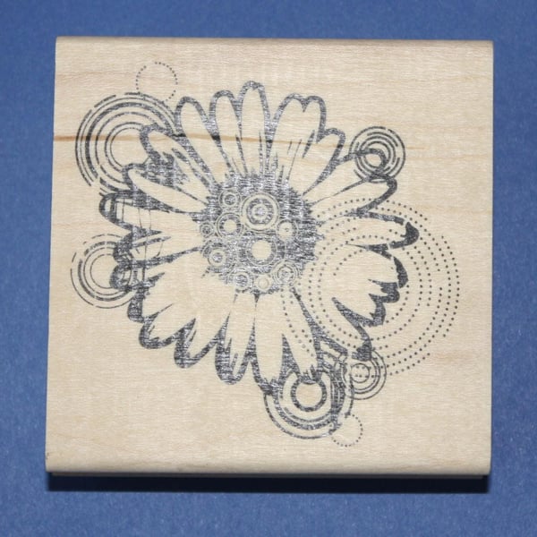 Inkadinkado MOD Daisy Rubber Stamp (99184O) Wooden Mounted