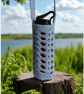 Hand Crochet Water Bottle Holder Crossbody Water Bottle Carrier - Light Blue