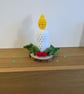 White Candle Centerpiece, Artificial Candle, Christmas Dec - Image 1