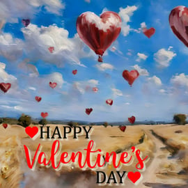 Heart Balloons Happy Valentine's Day Card 