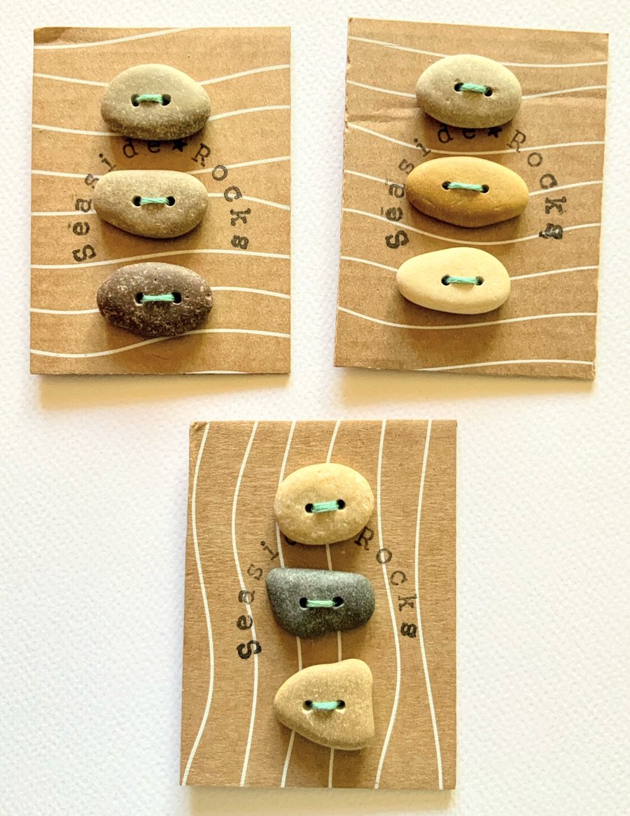 Beach Pebble Buttons Neutral Palette