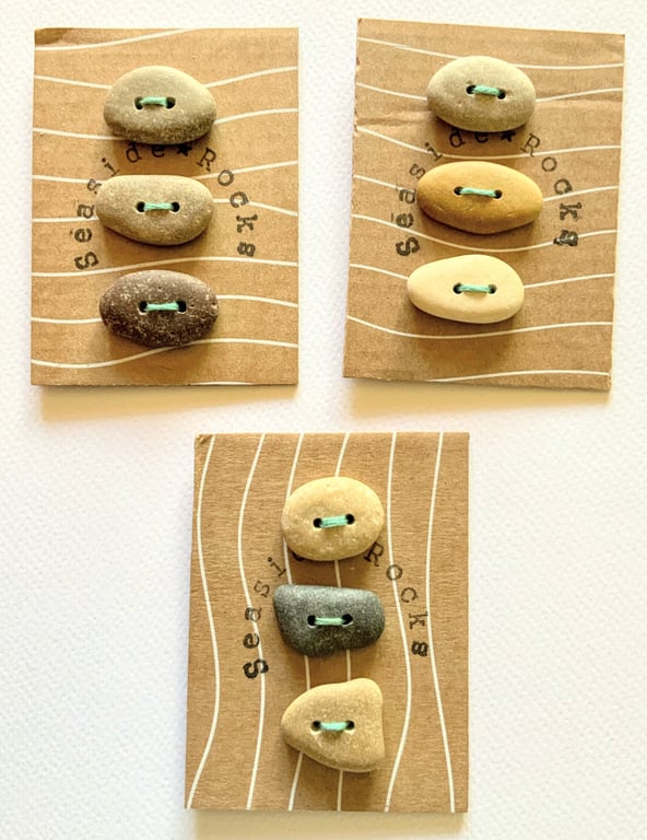 Beach Pebble Buttons Neutral Palette