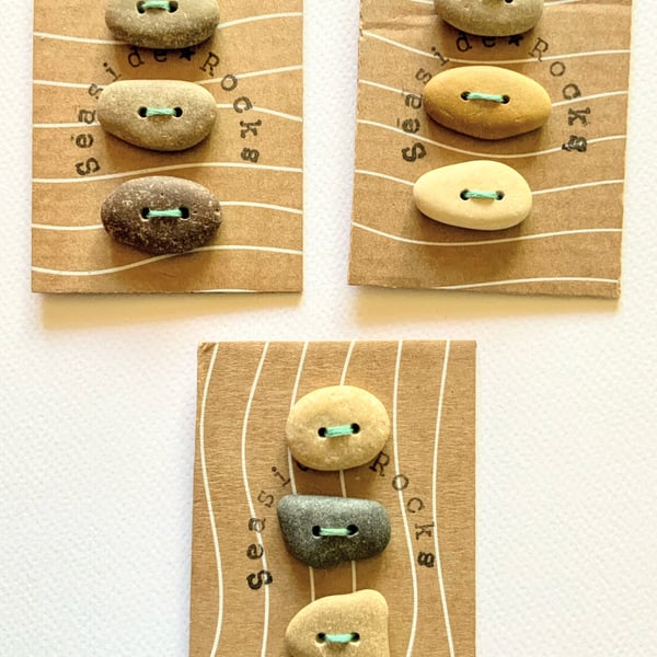 Beach Pebble Buttons Neutral Palette