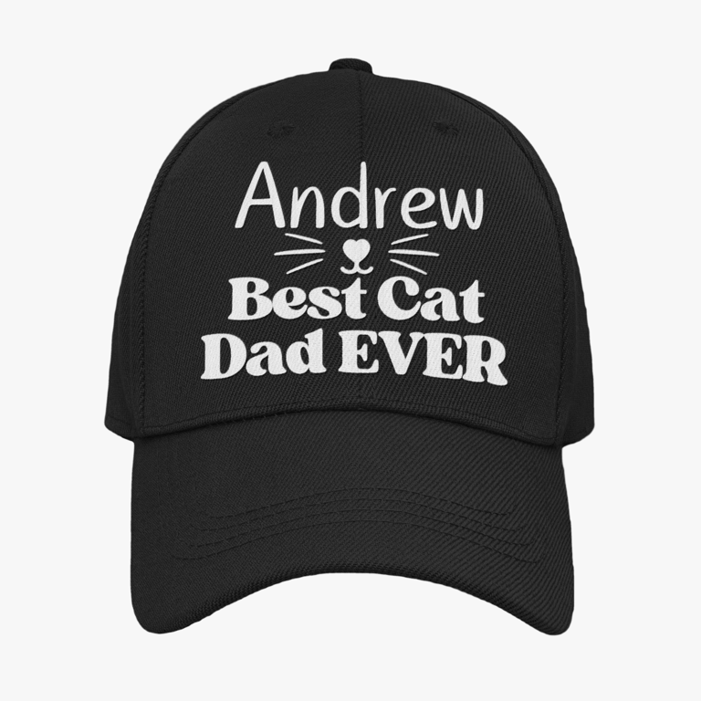 Personalised Best Cat Dad Ever Novelty Cap - Christmas Birthday dad Cap