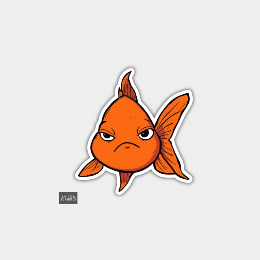 Funny Novelty Vinyl Sticker - Unimpressed Fish