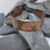 Celtic Copper Cuff Bracelet: Etched Stylized Celtic Bird Design