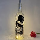 Halloween bottle light; gothc skull