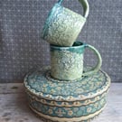 fern jade and lime tea cup - stoneware ceramic pottery smaller cup mug