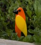 Orange and Yellow Pot Parrot in Fused Glass - 3200-08 - Image 3