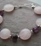Sterling silver, Rose Quartz & Rutilated Quartz bracelet - Image 2