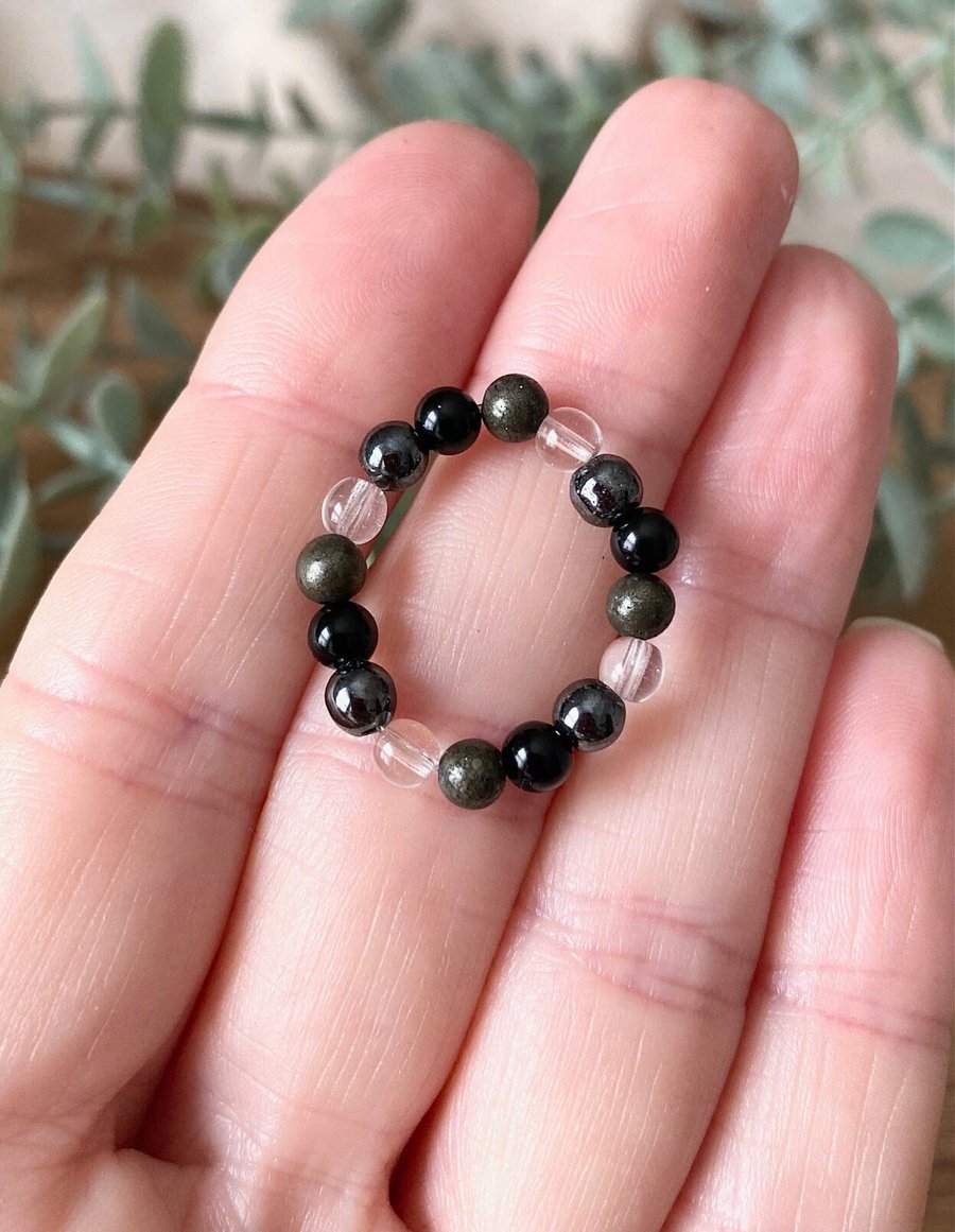 Gemstone EMF Protection Ring 