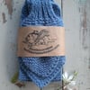 Mid blue bow scarf 