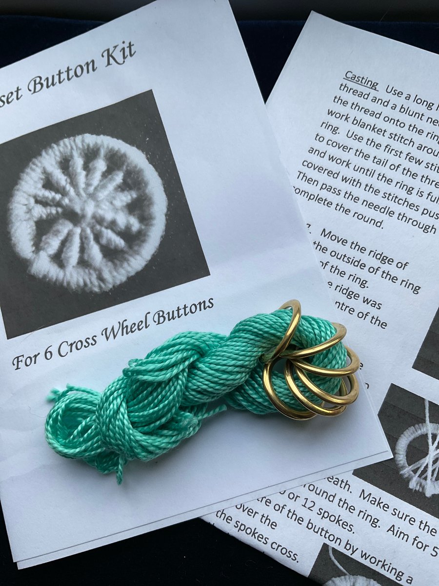Kit to Make 6 x Dorset Cross Wheel Buttons, Jade