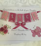 Personalised New Baby Girl Keepsake Card Gift Boxed Handmade - Image 3