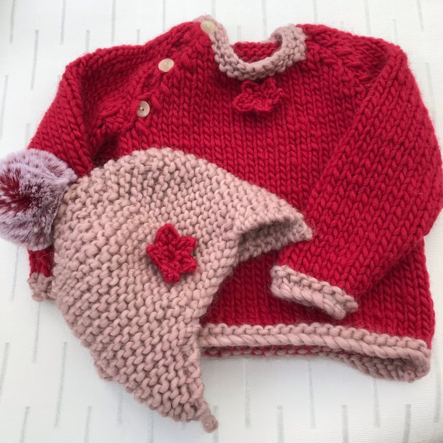 Chunky jumper and hat
