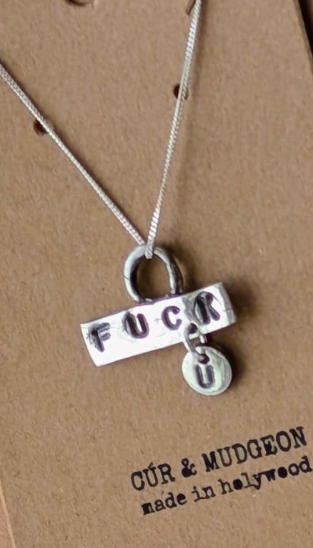 Fine Silver FUCK U Pendant