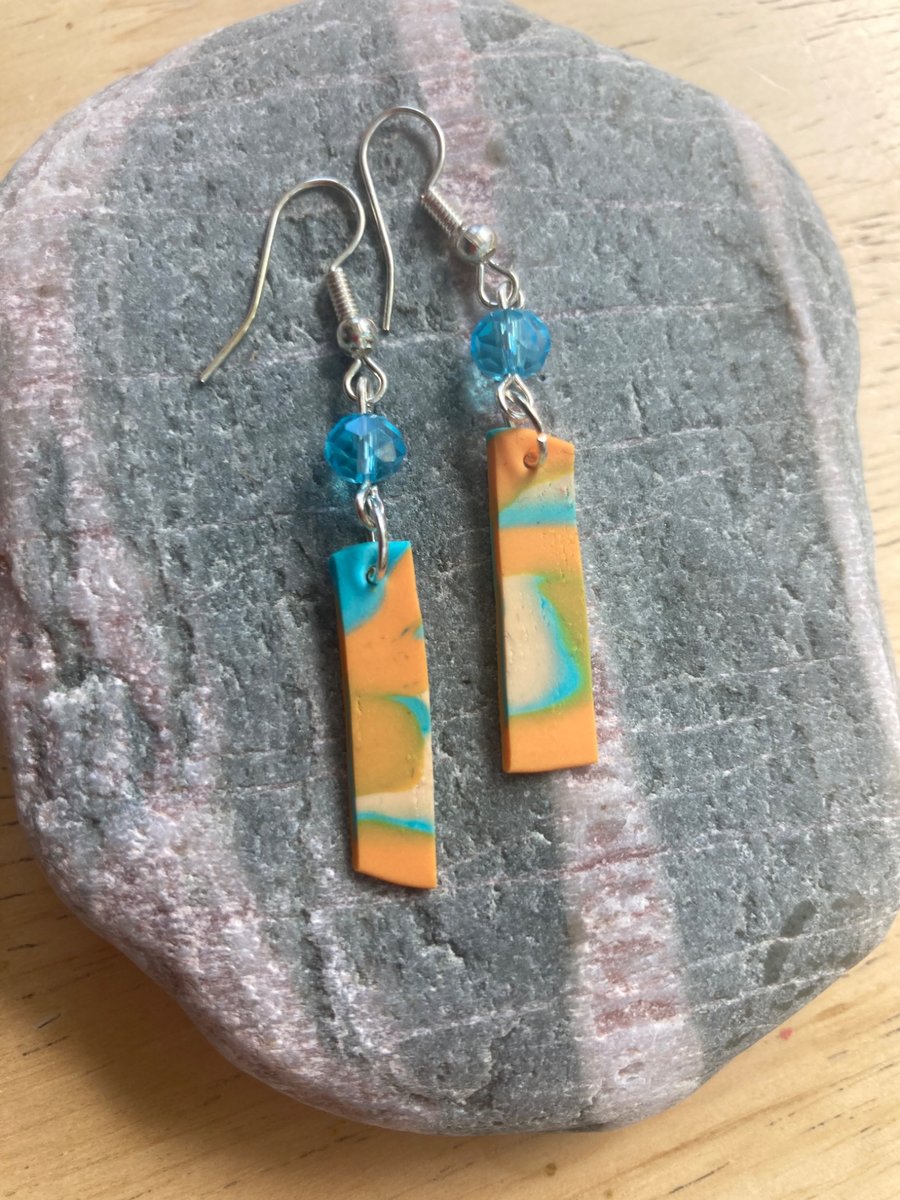 Earrings simple polymer clay