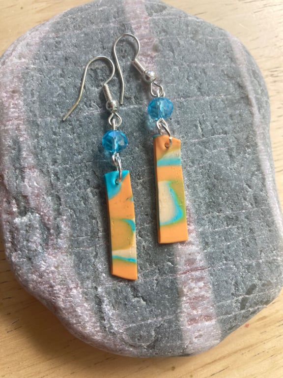 Earrings simple polymer clay