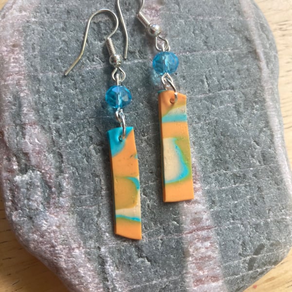 Earrings simple polymer clay