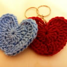 Crochet heart keyring