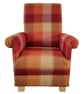 Laura Ashley Keswick Burnt Sienna Armchair Adult Chair Orange Check Tartan Small