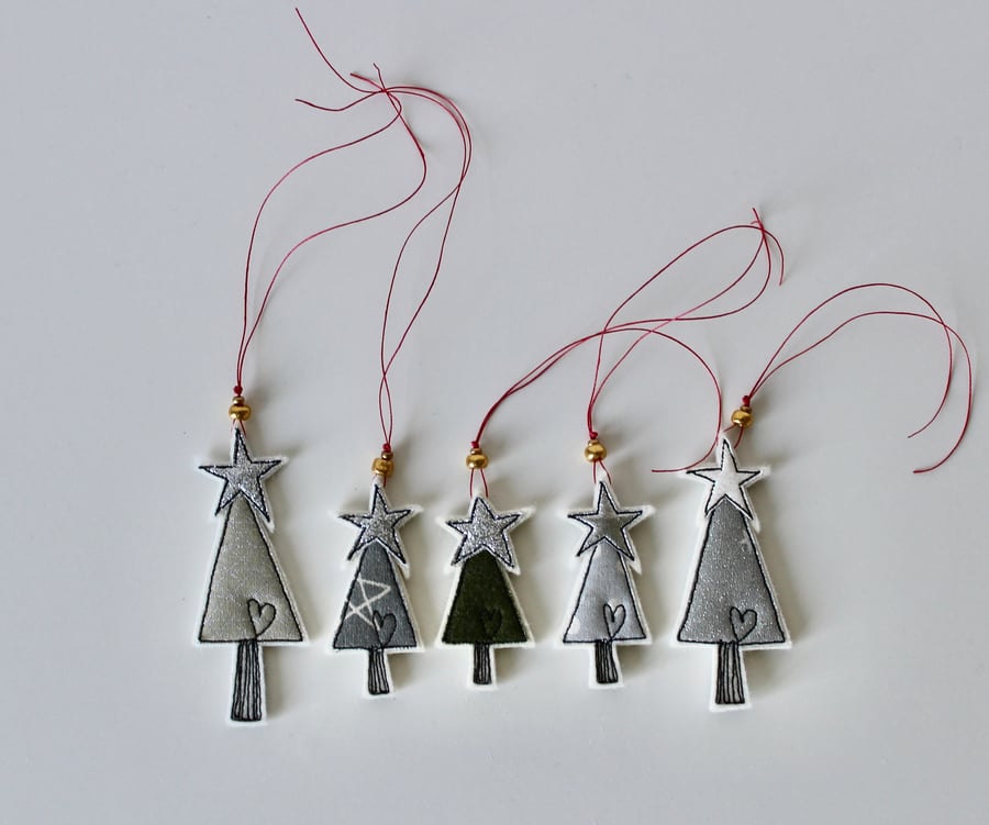 'Christmas Tree Parcel Toppers' - Pack of 5