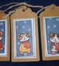 Quirky art whimsical handmade unique illustrations of cute guinea pigs tags - Image 3