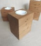 Set of 3 Wooden Tealight Holders Upcycled Pallet Block Candle Gift Set - Image 6
