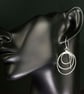 Silver Triple Hooped Drop Earrings - Image 1