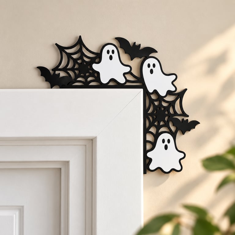 Halloween Ghost Corner Decoration – 3D Printed Door and Frame Decor