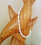 White Tube Shell Pearl Gold Plate Paperclip Chain Necklace 18 inch - Image 8