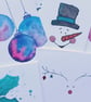 Reindeer CHRISTMAS Greetings Card pack, A7 Card, Blank Inside, Mini cards, xmas - Image 3