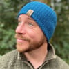 Skullcap style beanie hat in 'Waterfall' (Cobalt blue).  wool (unisex)