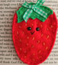 'Strawberry' bookmark hand sewn in wool blend felt - Image 3
