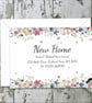 Personalised Watercolour Floral New Home Cards - Moving Announcement Stationery