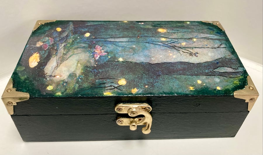 Enchanted Forest Tarot Keepsake Box Whimsical  Mystical Jewellery Trinket Box 
