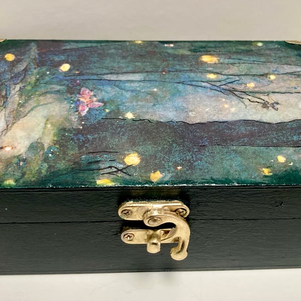 Enchanted Forest Tarot Keepsake Box Whimsical  Mystical Jewellery Trinket Box 