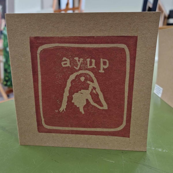 Ayup duck. 6x6 inch card with envelope. 
