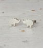 Recycled Sterling Silver Rhino Stud Earrings – Cute Handmade Animal Jewellery  - Image 2