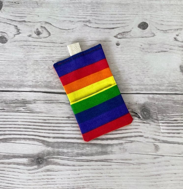 Rainbow Striped Fabric Gift Card Holder.