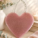 Summer Seconds. Pink Glitter Resin Heart Wall Decoration