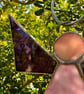 Stained Glass Triangle Angel - Pale pink with purple gluechip wings - Image 3