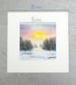 Original Art Watercolour Painting Winter Sunset - Image 4