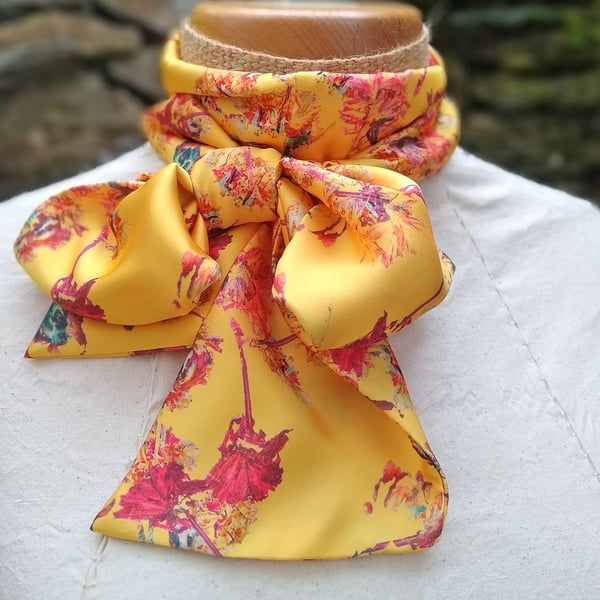 Golden yellow satin scarf