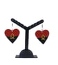 Angolan flag earrings,love Angola,loveheart jewellery,african queen,hand painted
