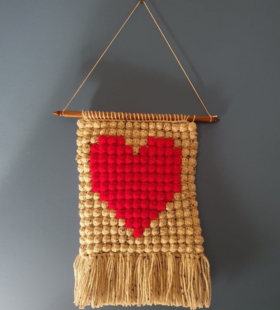 Crocheted wall hanging - heart