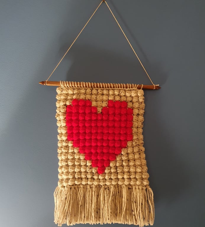 Crocheted wall hanging - heart