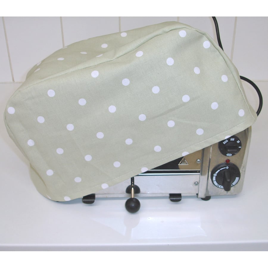 Toaster Cover Polka Dots Dualit 2 Slice Toaster Dust Cover NOT PADDED Green