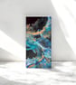 Abstract blue flow fluid acrylic canvas  - Image 5